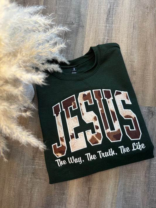 Jesus- TheWayTheTruthTheLife Embroidered Sweatshirt