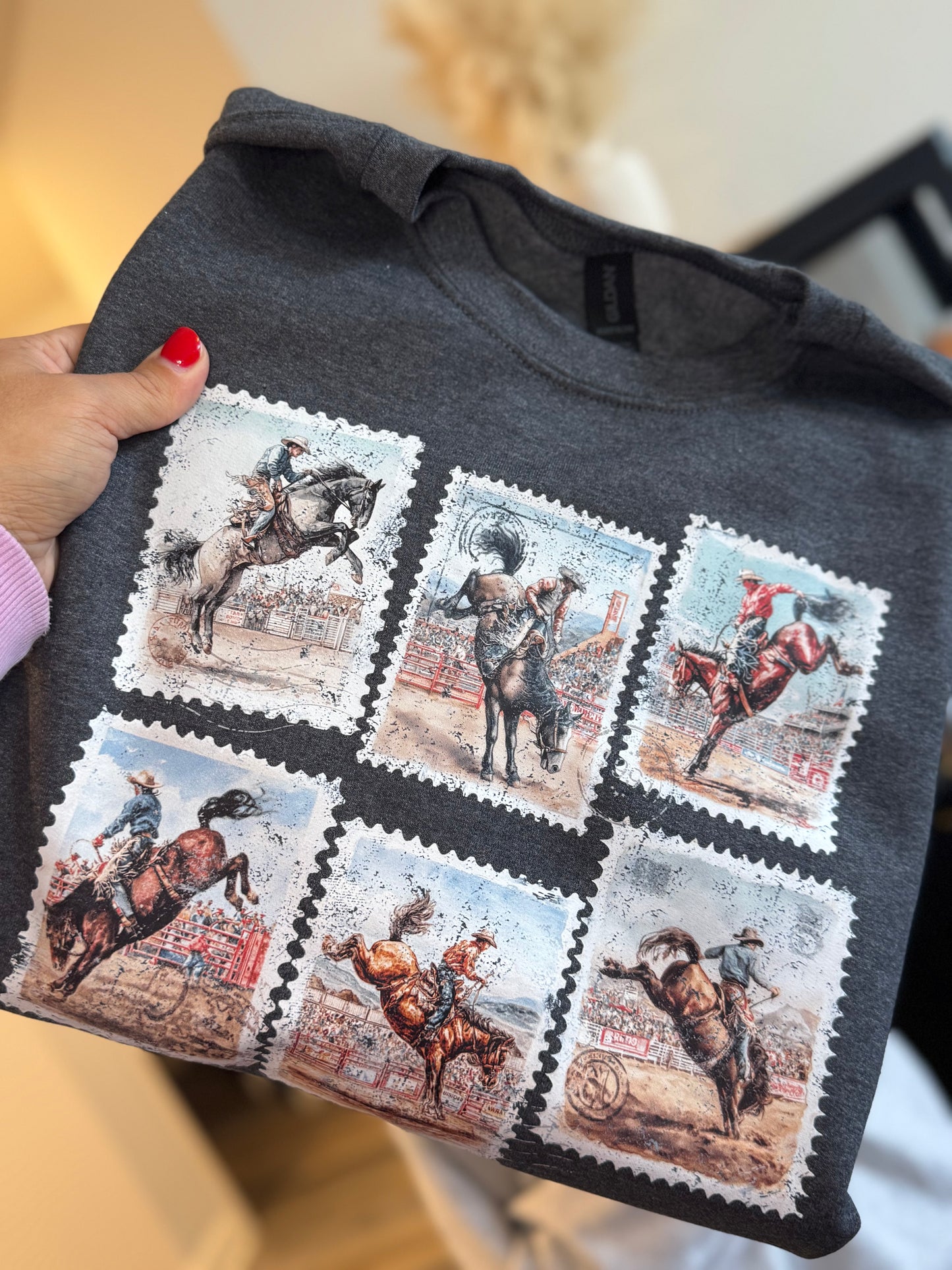 Cowboy Stamps Shirt, Western Sweatshirt