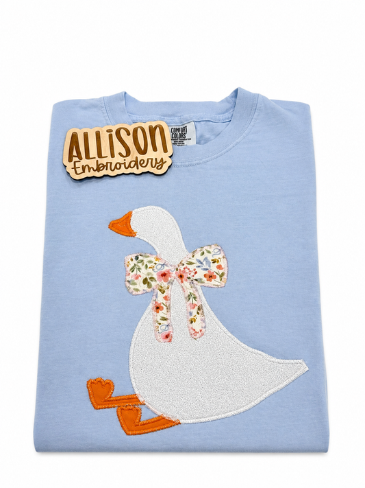 Embroidered Quilted Goose Tee