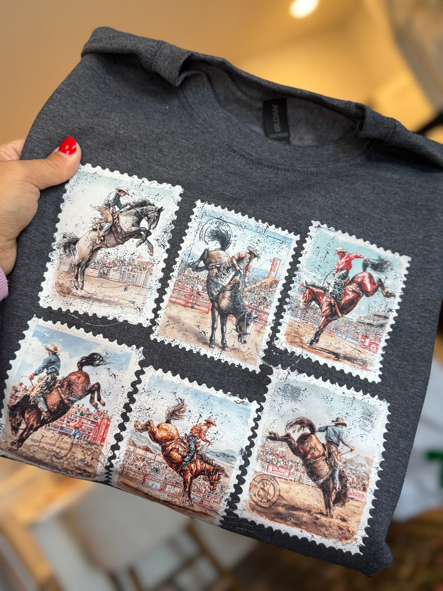Cowboy Stamps Shirt, Western Sweatshirt