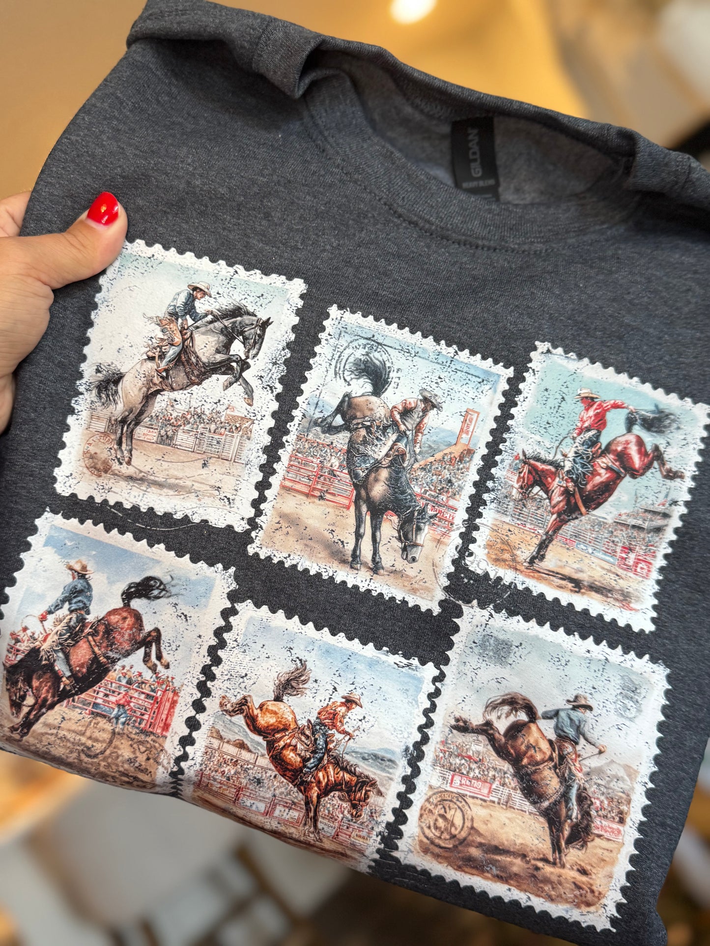 Cowboy Stamps Shirt, Western Sweatshirt