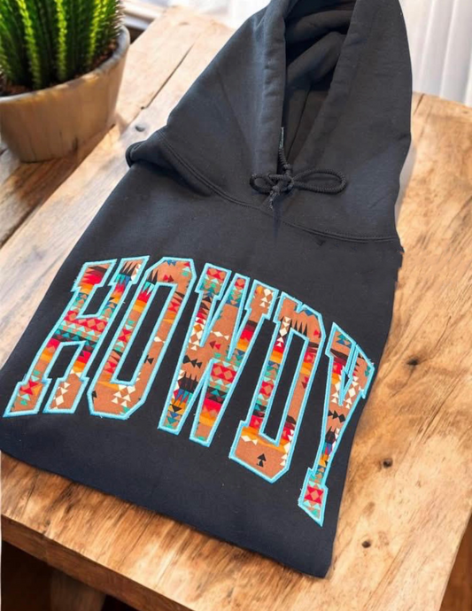 On Hand - Western Howdy Hoodie in Black