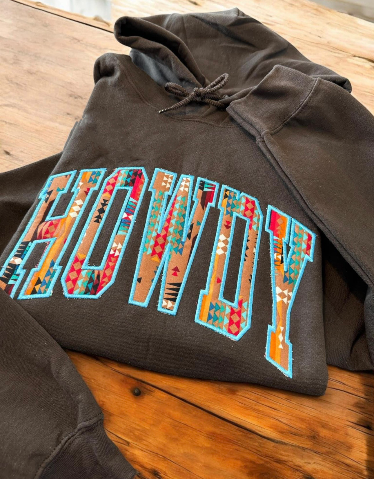 Size 5X Brown Howdy Hoodie